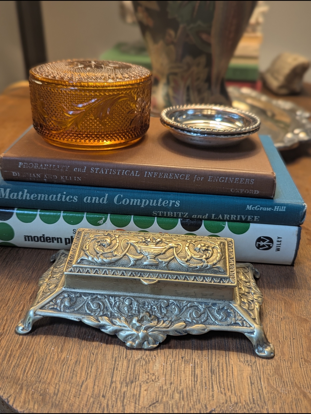 Italian Brass Stamp Box Or Jewelry Casket – Ornate Baroque
